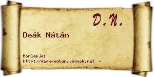 Deák Nátán névjegykártya